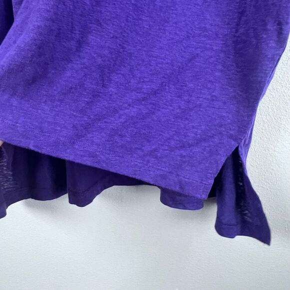 Eileen Fisher 100% Linen Purple Linen Knit Oversized Tunic Top Short Sleeve S - Picture 4 of 7
